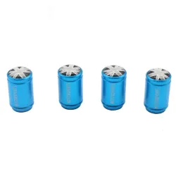 Bilventilhetter - aluminium - britisk flagg - 4 stk