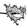 Sort venetiansk one eye maske - metal blonder - krystaller - maskerade / karnevaler