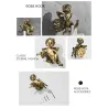 Crochets en bronze avec des anges - étagère - porte-serviettes - accessoires de salle de bain muraux