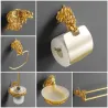 Luksus vægmonterede kroge - guld drage design - papirholder - håndklædeholder - hylde - badeværelsestilbehør