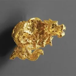 Luksus vægmonterede kroge - guld drage design - papirholder - håndklædeholder - hylde - badeværelsestilbehør