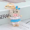 Piggy en mini jupe - cristal - porte-clés