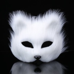 Sexig venetiansk mask - med päls kanin ansikte - Halloween / maskerad