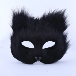 Sexy venezianische Maske - mit Hasenfellgesicht - Halloween / Maskerade