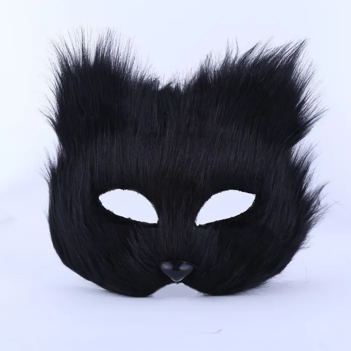 Sexy venezianische Maske - mit Hasenfellgesicht - Halloween / Maskerade