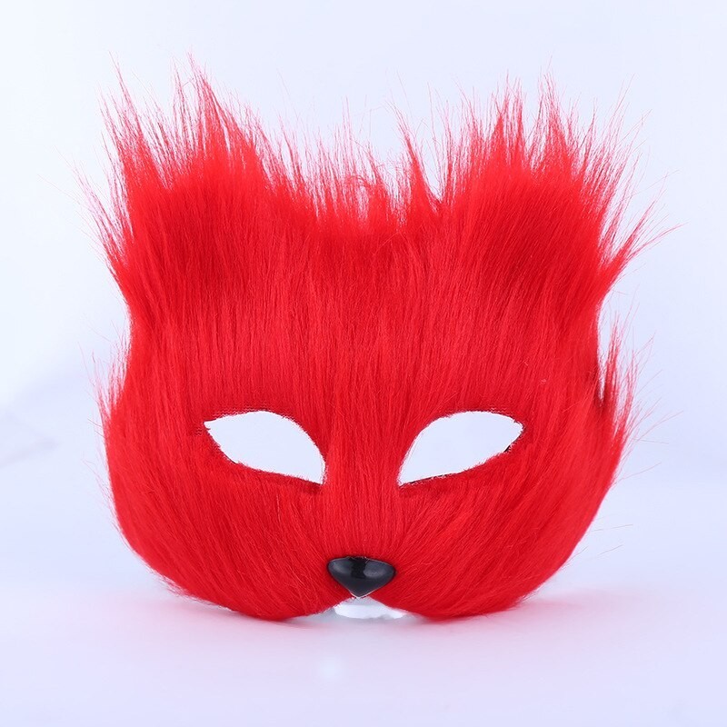 Sexy Venetiaans masker - met konijnenbont gezicht - Halloween / maskeradeMaskers