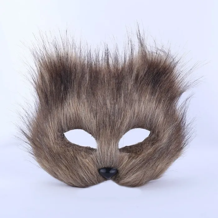 Sexy venezianische Maske - mit Hasenfellgesicht - Halloween / Maskerade