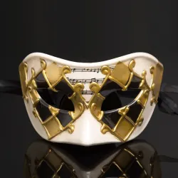 Venezianische Augenmaske - farbiges Gitter / Musiknoten - Maskeraden / Karneval
