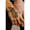 TatuajeEtiqueta engomada del tatuaje temporal - rosas negras dobles - resistente al agua