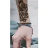 Temporary tattoo sticker - double black roses - waterproofTattoo