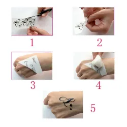 TatuajeEtiqueta engomada del tatuaje temporal - rosas negras dobles - resistente al agua