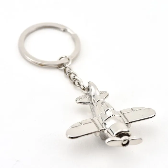 Stridsflygplan - silver - nyckelring