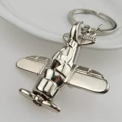 Taistelulentokone - hopea - avaimenperä