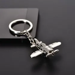 Stridsflygplan - silver - nyckelring