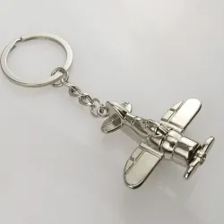 Avion de combat - argent - porte-clés