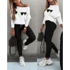 Blusas y camisasTop de manga larga y pantalones con cordón - conjunto