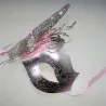 Mascherina veneziana in metallo - farfalla scavata - cristalli - taglio laser - feste in maschera / carnevali