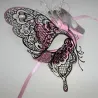 Mascherina veneziana in metallo - farfalla scavata - cristalli - taglio laser - feste in maschera / carnevali