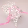 Venezianische Augenmaske aus Metall - ausgehöhlter Schmetterling - Kristalle - Laserschnitt - Maskeraden / Karneval