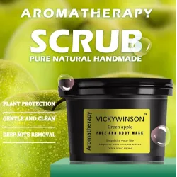 Face / body aromatherapy scrub mask - moisturize - green apple - 50gSkin