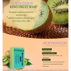 Naturlig handgjord tvål - blekning - återfuktande - aknebehandling - kiwi - 50g