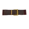 Retro elastisk bredt bælte - læder - guldspænde