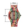 Relógio de madeira colorido na moda - redondo - Quartzo - unissex