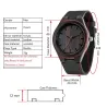 Montre en bois de santal noir - bracelet en cuir - cadeau pour le père - The Best Dad