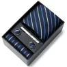 Modieuze stropdas / zakdoek / manchetknopen / dasclip - met doos - set van 5Manchetknopen