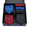 Fashionabla herrset - slips / näsduk - siden - 6 stycken
