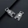 AretesPendientes de plata de moda - con cristales - estilo geométrico