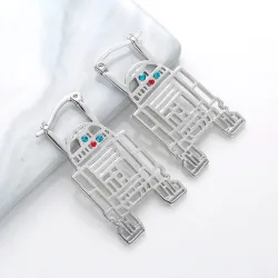 AretesPendientes de plata de moda - con cristales - estilo geométrico
