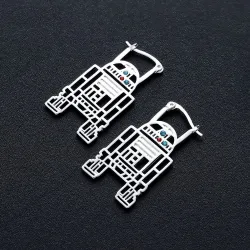 AretesPendientes de plata de moda - con cristales - estilo geométrico