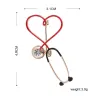 BrochesEstetoscopio en forma de corazón - con cristal - elegante broche