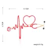 Medical brooch - electrocardiogram / stethoscope / heart - with crystalBrooches