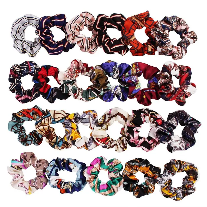 Scrunchies in chiffon - fascia elastica per capelli floreale