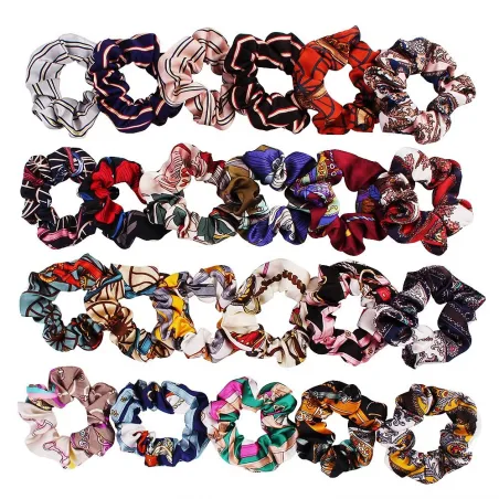 Scrunchies in chiffon - fascia elastica per capelli floreale