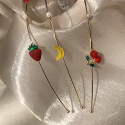 Pinzas de cabelloDiadema de aro de metal - con frutas / perlas