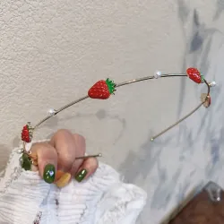 Pinzas de cabelloDiadema de aro de metal - con frutas / perlas