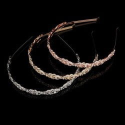 Luksuriøs krystal tiara - pandebånd - blomsterbladmønster