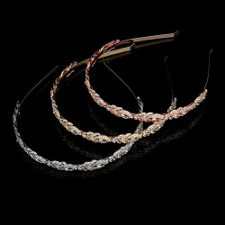 Luxurious crystal tiara - headband - flower leaf patternHair