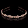 Lussuoso diadema di cristallo - fascia per capelli - motivo a foglia di fiore