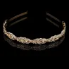 Lussuoso diadema di cristallo - fascia per capelli - motivo a foglia di fiore
