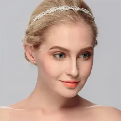 Lyxig kristall tiara - pannband - blombladsmönster