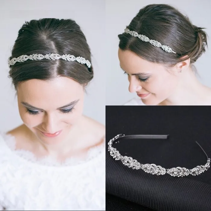 Luksuriøs krystal tiara - pandebånd - blomsterbladmønster