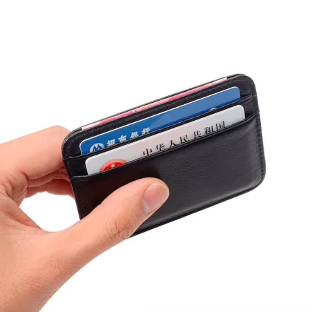 Super slim - mini portafoglio - portamonete - portacarte - vera pelle