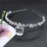 Diadema lussuoso - fascia in cristallo - fiori / foglie
