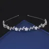 Luksusowa tiara - kryształowa opaska - kwiaty / liścieWłosy