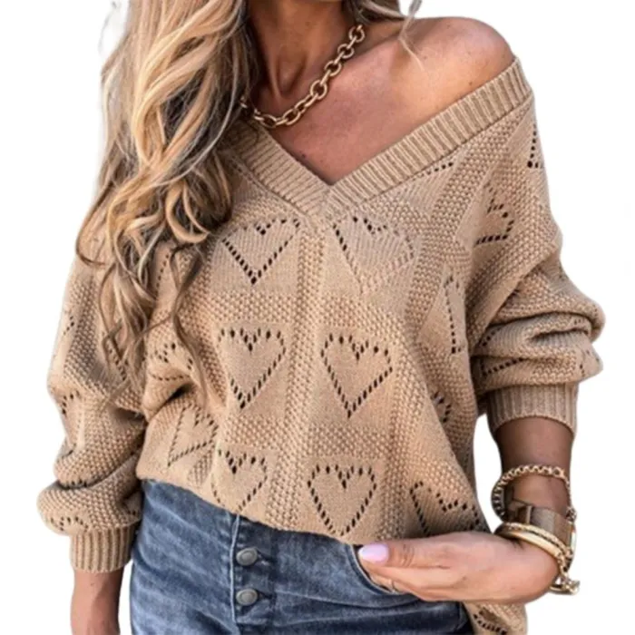 Hoodies & JerséisSuéter suelto clásico - crochet - corazones huecos