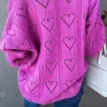 Pull ample classique - crochet - coeurs évidés